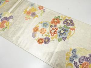 引箔　花丸模様織り出し　袋帯